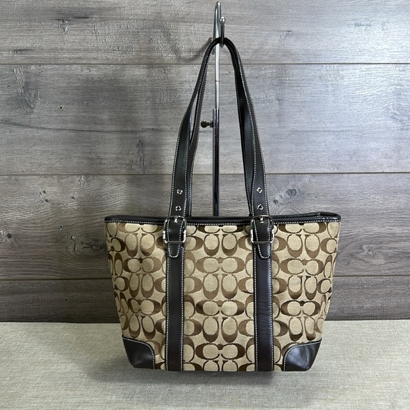 Coach 6042 Brown Monogram Canvas Shoulder Bag - Picture 2 of 13